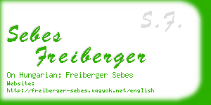 sebes freiberger business card